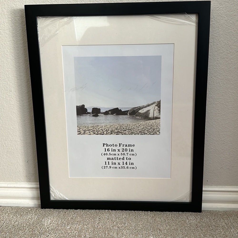 New Black wooden frame with mat and plex NIB (10 available) SUPER FAST S…